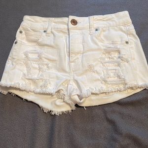 Jean white American eagle shorts